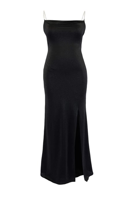Trendyol Curve Damen Schwarz Einfarbig Maxi Ärmellos Elegant/Abend A-Linie Große Größen Kleid - Image 3