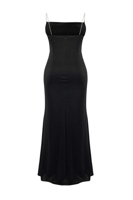 Trendyol Curve Damen Schwarz Einfarbig Maxi Ärmellos Elegant/Abend A-Linie Große Größen Kleid - Image 5