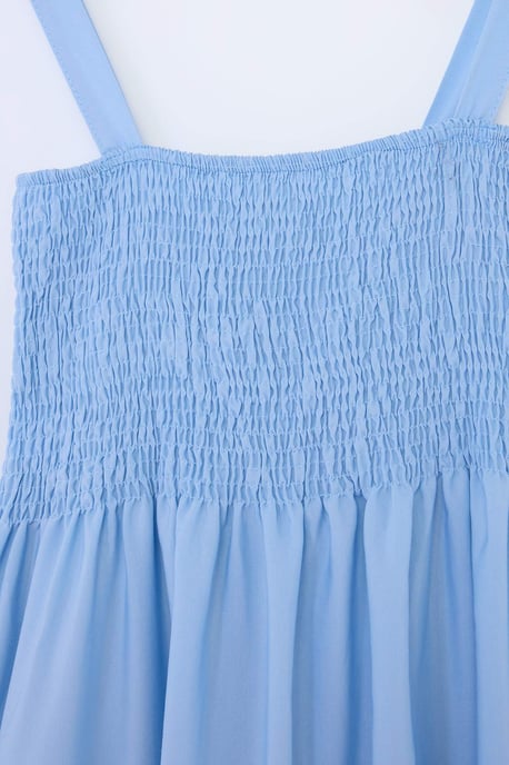 Trendyol Curve Einfarbiges Skaterkleid, midi, ärmellos, große Größen - Blau - Image 5