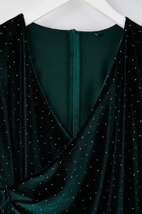 Trendyol Curve Damen Grün Einfarbig Midi Lang Party A-Linie Große Größen Kleid - Image 2