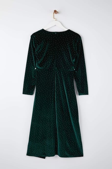 Trendyol Curve Damen Grün Einfarbig Midi Lang Party A-Linie Große Größen Kleid - Image 4