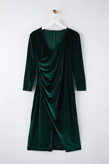 Trendyol Curve Damen Grün Einfarbig Midi Lang Party A-Linie Große Größen Kleid - Image 5