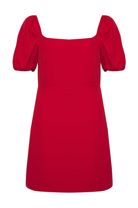 Trendyol Curve Damen Rot Einfarbig Kurz / Mini Kurz Casual A-Linie Große Größen Kleid - Image 5