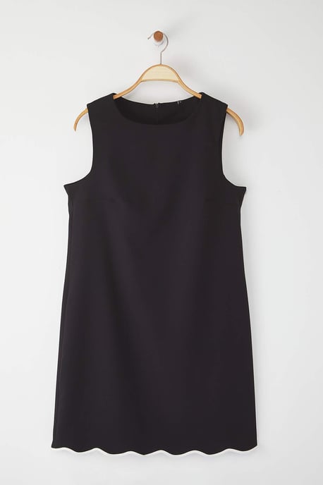 Trendyol Curve Colour-Block A-Linien Kleid ärmellos, Kurz/Minikleid, große Größen - Schwarz - Image 4