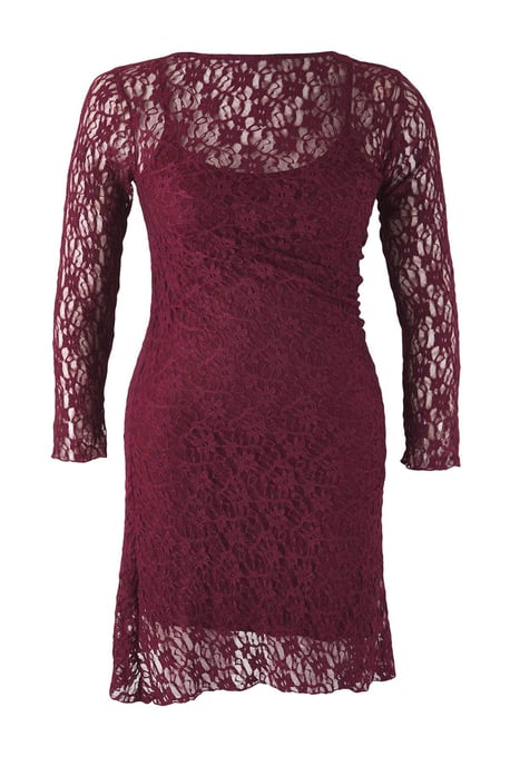 Trendyol Curve Damen Lila Einfarbig Kurz / Mini Lang Casual A-Linie Große Größen Kleid - Image 5