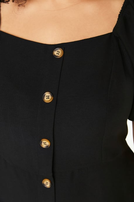 Trendyol Curve Damen Schwarz Einfarbig Kurz / Mini Kurz Casual A-Linie Große Größen Kleid - Image 3