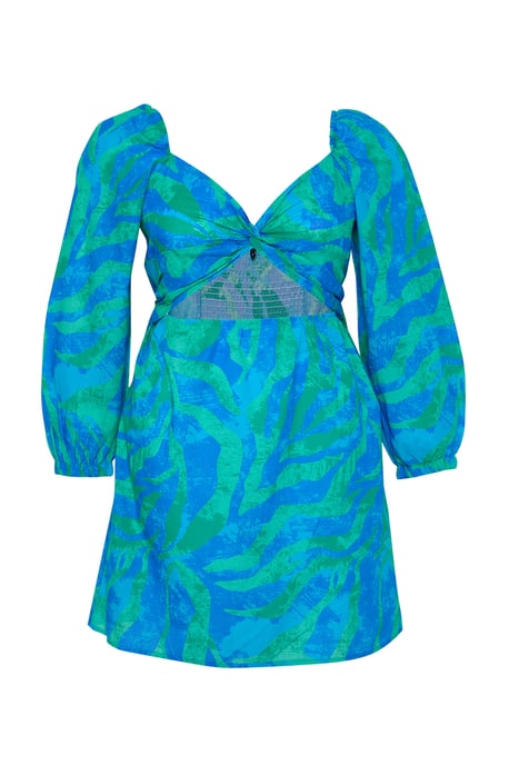 Trendyol Curve Damen Mehrfarbig Grafik Kurz / Mini Lang Strandmode Gerade Große Größen Kleid - Image 5