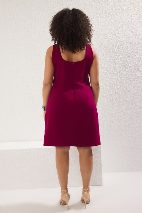 Trendyol Curve Damen Lila Einfarbig Kurz / Mini Ärmellos Abend / Alltag A-Linie Große Größen Kleid - Image 4