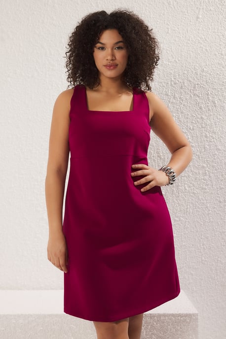 Trendyol Curve Damen Lila Einfarbig Kurz / Mini Ärmellos Abend / Alltag A-Linie Große Größen Kleid - Image 6