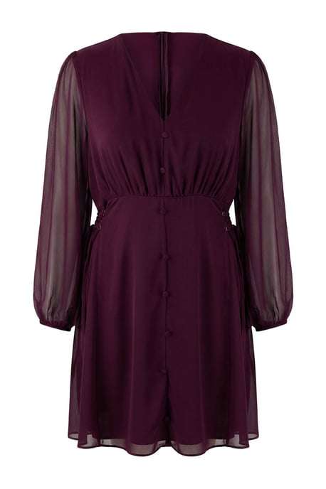 Trendyol Curve Damen Lila Einfarbig Kurz / Mini Lang Abend / Alltag Skater Große Größen Kleid - Image 4