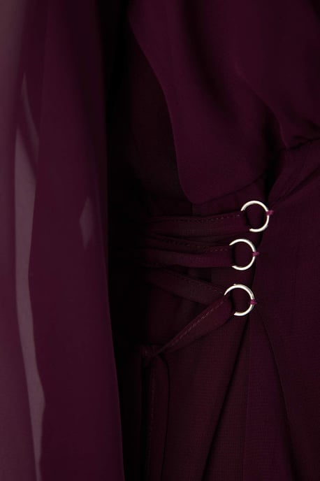 Trendyol Curve Damen Lila Einfarbig Kurz / Mini Lang Abend / Alltag Skater Große Größen Kleid - Image 5