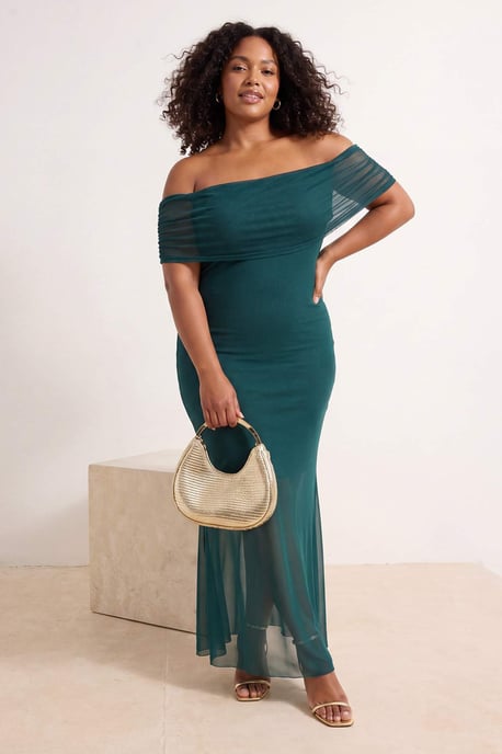 Trendyol Curve Damen Grün Einfarbig Kurz / Mini Ärmellos Casual Bodycon Große Größen Kleid - Image 2