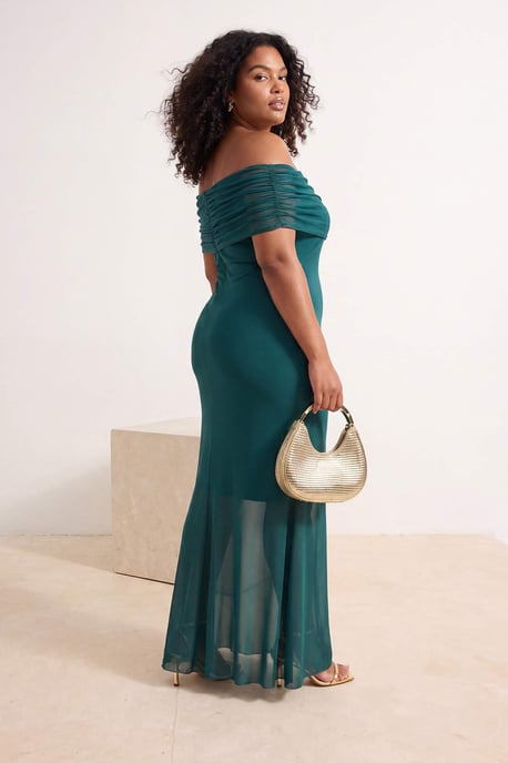 Trendyol Curve Damen Grün Einfarbig Kurz / Mini Ärmellos Casual Bodycon Große Größen Kleid - Image 3