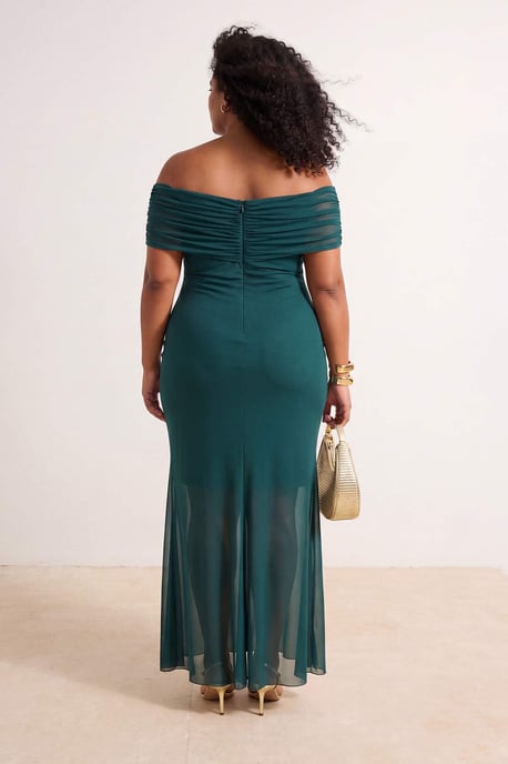 Trendyol Curve Damen Grün Einfarbig Kurz / Mini Ärmellos Casual Bodycon Große Größen Kleid - Image 4