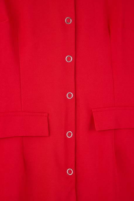 Trendyol Curve Damen Rot Einfarbig Kurz / Mini Kurz Casual A-Linie Große Größen Kleid - Image 5