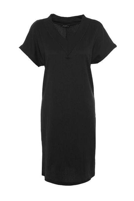 Trendyol Curve Damen Schwarz Einfarbig Kurz / Mini Kurz Elegant/Abend Gerade Große Größen Kleid - Image 5