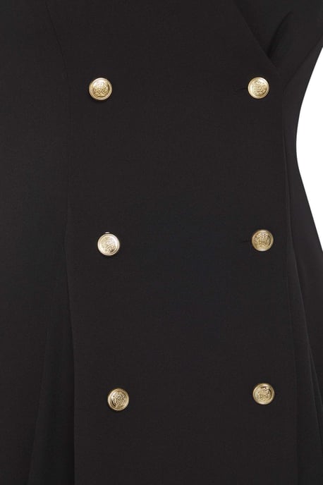 Trendyol Curve Damen Schwarz Einfarbig Kurz / Mini Ärmellos Business Blazer Kleid Große Größen Kleid - Image 5