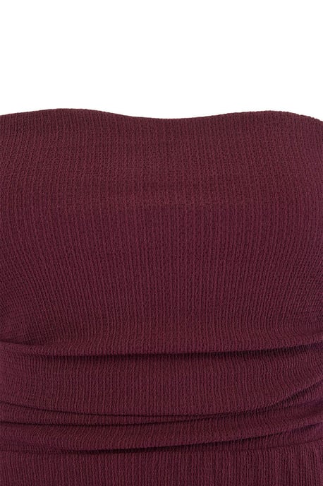 Trendyol Curve Damen Lila Einfarbig Kurz / Mini Ärmellos Casual Skater Große Größen Kleid - Image 2