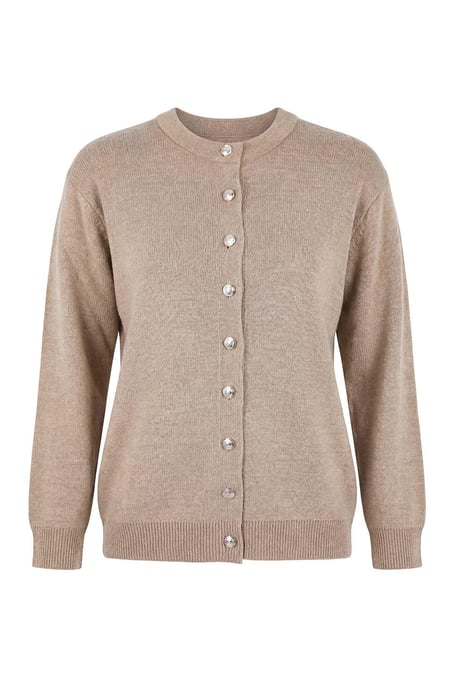 Trendyol Curve Damen Beige Einfarbig Lang Regular Fit Große Größen Cardigans - Image 5