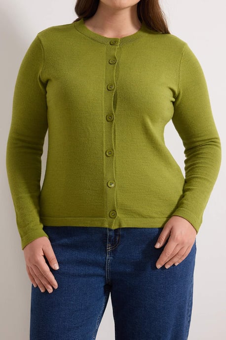 Trendyol Curve Damen Grün Einfarbig Lang Regular Fit Große Größen Cardigans - Image 2