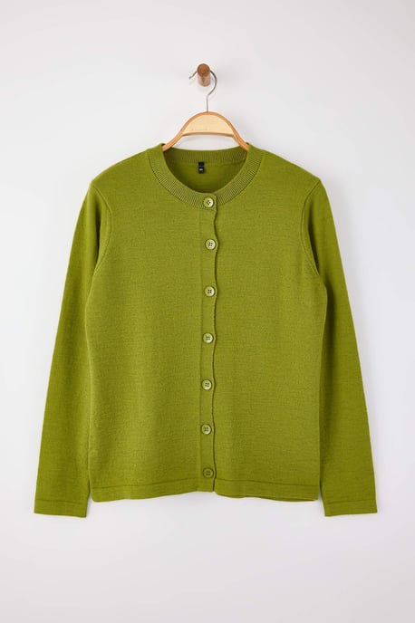 Trendyol Curve Damen Grün Einfarbig Lang Regular Fit Große Größen Cardigans - Image 4