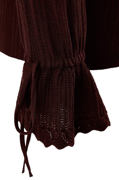 Trendyol Curve Damen Bordeaux Einfarbig Lang Tailliert Große Größen Cardigans - Image 5