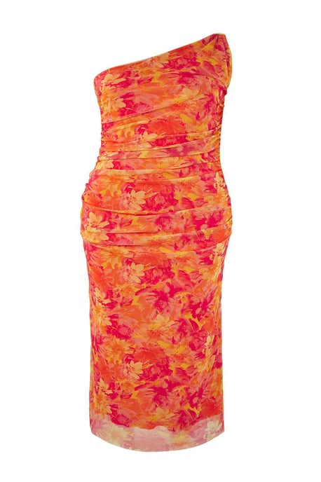 Trendyol Curve Damen Orange Einfarbig Maxi Ärmellos Party Bodycon Große Größen Kleid - Image 4