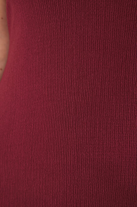 Trendyol Curve Damen Bordeaux Einfarbig Maxi Ärmellos Casual A-Linie Große Größen Kleid - Image 2