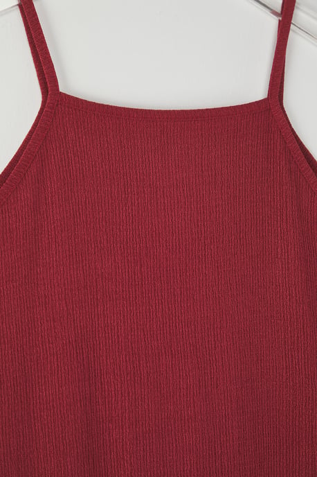 Trendyol Curve Damen Bordeaux Einfarbig Maxi Ärmellos Casual A-Linie Große Größen Kleid - Image 5