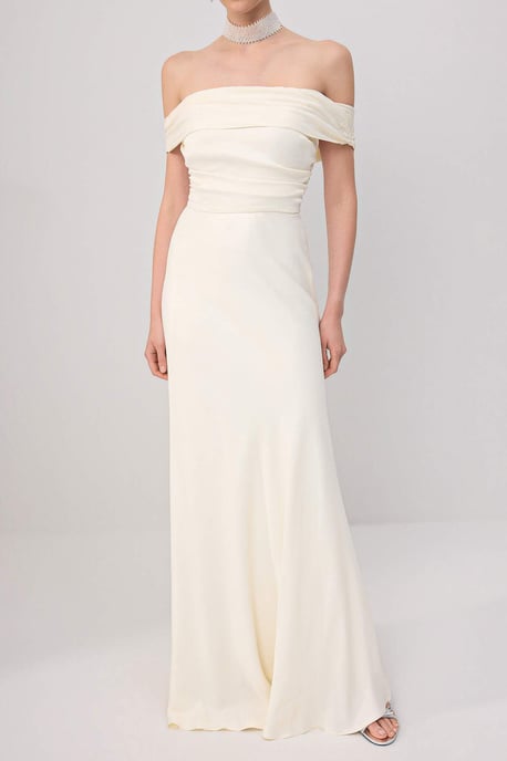 TRENDYOLMİLLA Damen Ecru Einfarbig Maxi Ärmellos Skater Kleider - Image 3