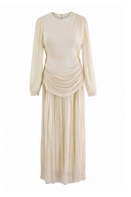 Trendyol Modest Damen Ecru Einfarbig Maxi Lang Elegant/Abend Skater Modest Abend Kleider - Image 4