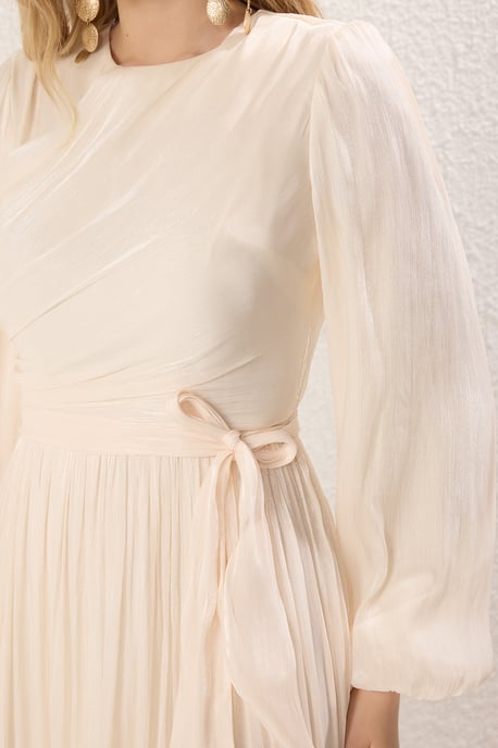 Trendyol Modest Damen Ecru Einfarbig Maxi Lang Elegant/Abend Skater Modest Abend Kleider - Image 2