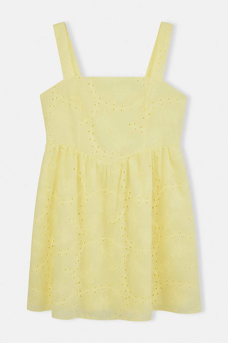 Trendyol Curve Damen Gelb Einfarbig Maxi Ärmellos Casual A-Linie Große Größen Kleid - Image 3