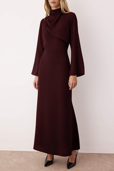 Trendyol Modest Damen Bordeaux Einfarbig Maxi Lang Casual A-Linie Modest Abend Kleider - Image 2