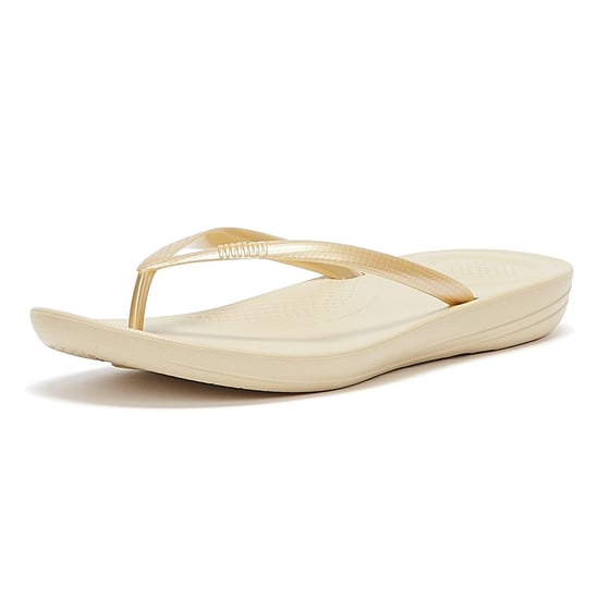 Fitflop IQushion Ergonomic Damen Gold Flip Flops - Image 3