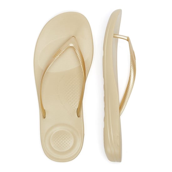 Fitflop IQushion Ergonomic Damen Gold Flip Flops - Image 6