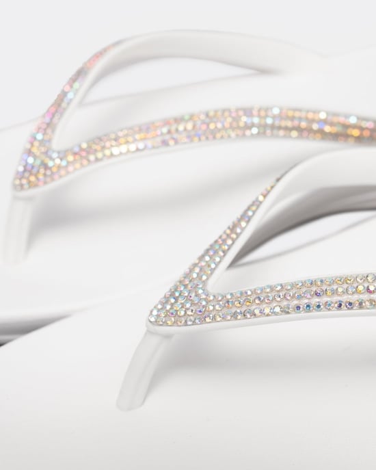 Fitflop Iqushion Sparkle Damen Flip-Flops Urban Weiß - Image 5
