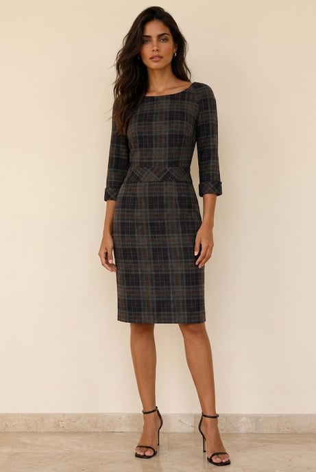 Maßgeschneidertes Kleid mit Heritage-Karo - Image 1