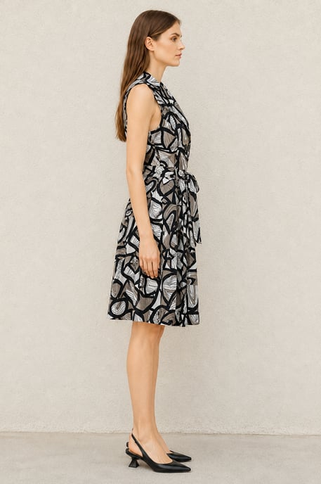 Trenchkleid mit abstraktem Print und Gürtel - Image 2