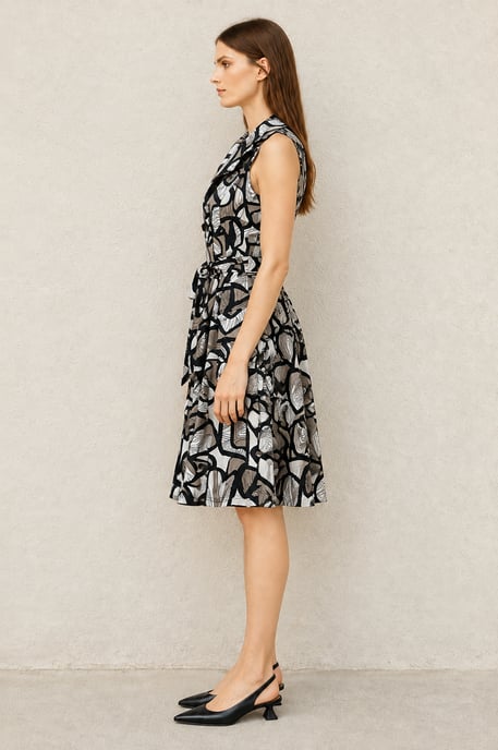 Trenchkleid mit abstraktem Print und Gürtel - Image 4