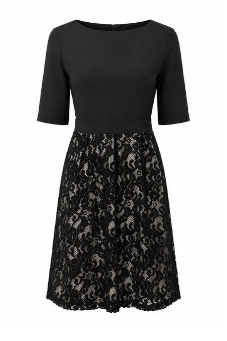Kleid mit Spitzeneinsatz und ausgestelltem Rock - Image 4