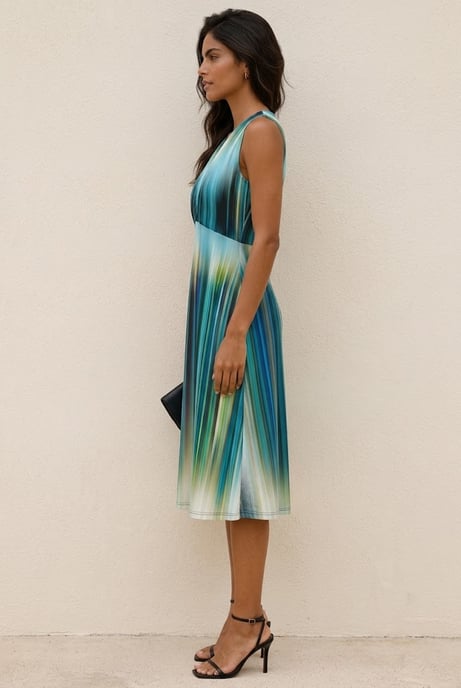Kleid im Empire-Stil mit Aquarellstreifen - Image 2