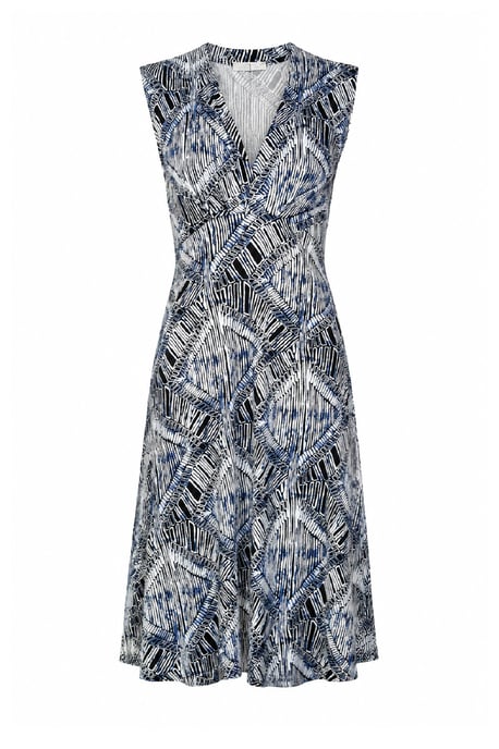 Ärmelloses Kleid mit grafischem Print in A-Linie - Image 4