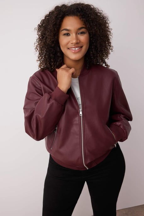 Trendyol Curve Damen Bordeaux Einfarbig Lang Regular Fit Große Größen Mäntel - Image 6