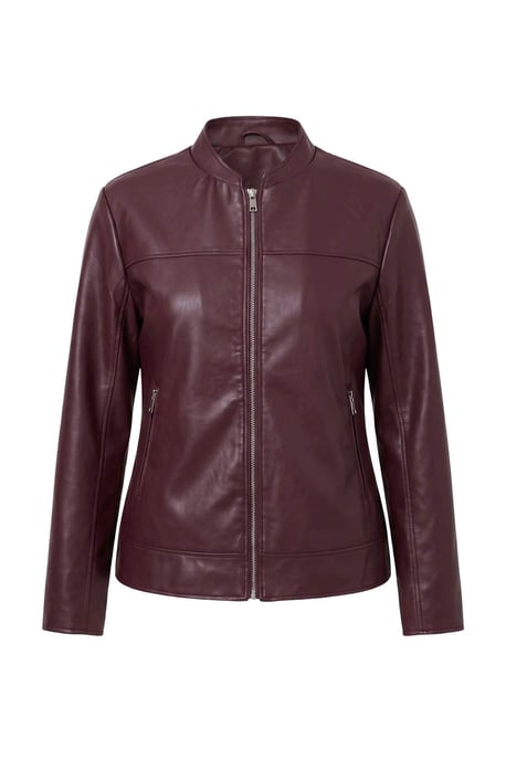 Trendyol Curve Damen Bordeaux Einfarbig Lang Tailliert Große Größen Mäntel - Image 3