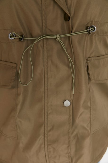 Trendyol Curve Damen Khaki Einfarbig Lang Regular Fit Große Größen Mäntel - Image 3