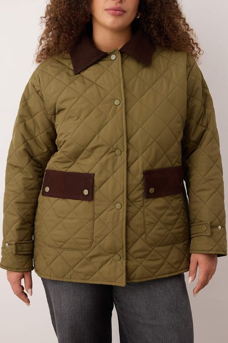Trendyol Curve Damen Khaki Einfarbig Lang Regular Fit Große Größen Mäntel - Image 3