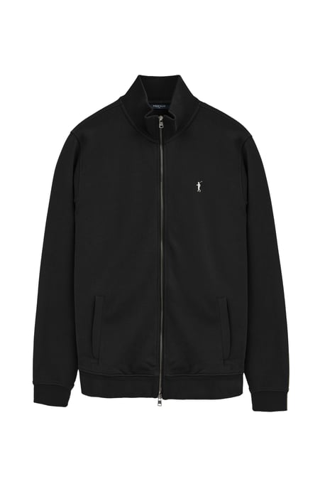 Sweatshirt mit Reißverschluss, hohem Kragen und Rigby Go Stickerei schwarz - Image 1