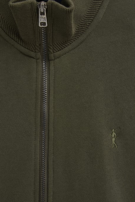 Sweatshirt mit Reißverschluss, hohem Kragen und Rigby Go Stickerei militärgrün - Image 3