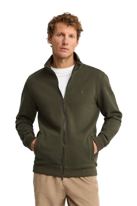 Sweatshirt mit Reißverschluss, hohem Kragen und Rigby Go Stickerei militärgrün - Image 4